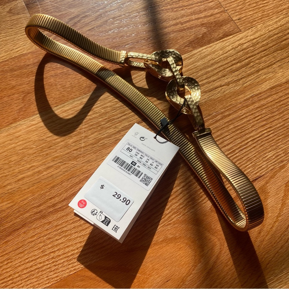 Brand NWT Zara Gold Belt